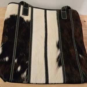 T Notio Tri-Colored Genuine Cow Hair Large Handbag Made in Bogata, Columbia New